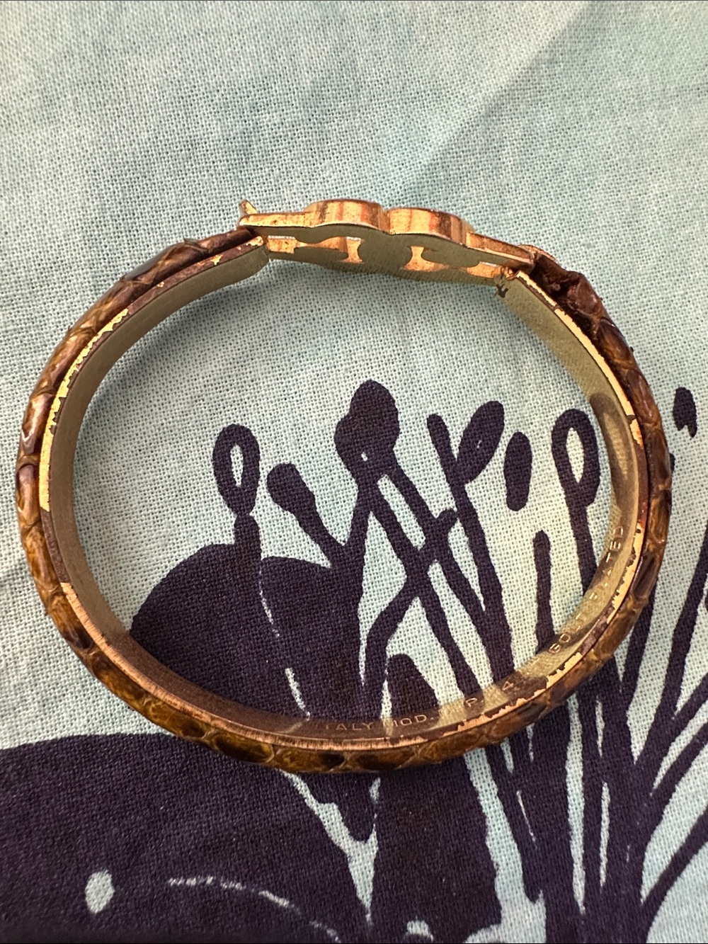 Vintage Gucci  GG bracelet, Classic tortoise shell-style inlay in 24 KT plated. - Picture 4 of 5